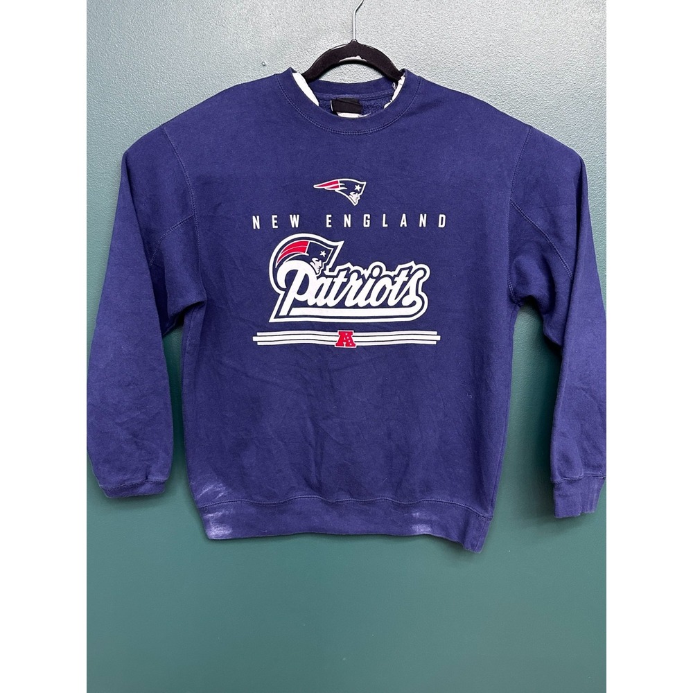 NFL Mens New England Patriots Blue Long Sleeve Sweatshirt Size Large